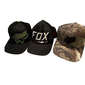 3 Fox Racing hats 1 snap back 2 fitted